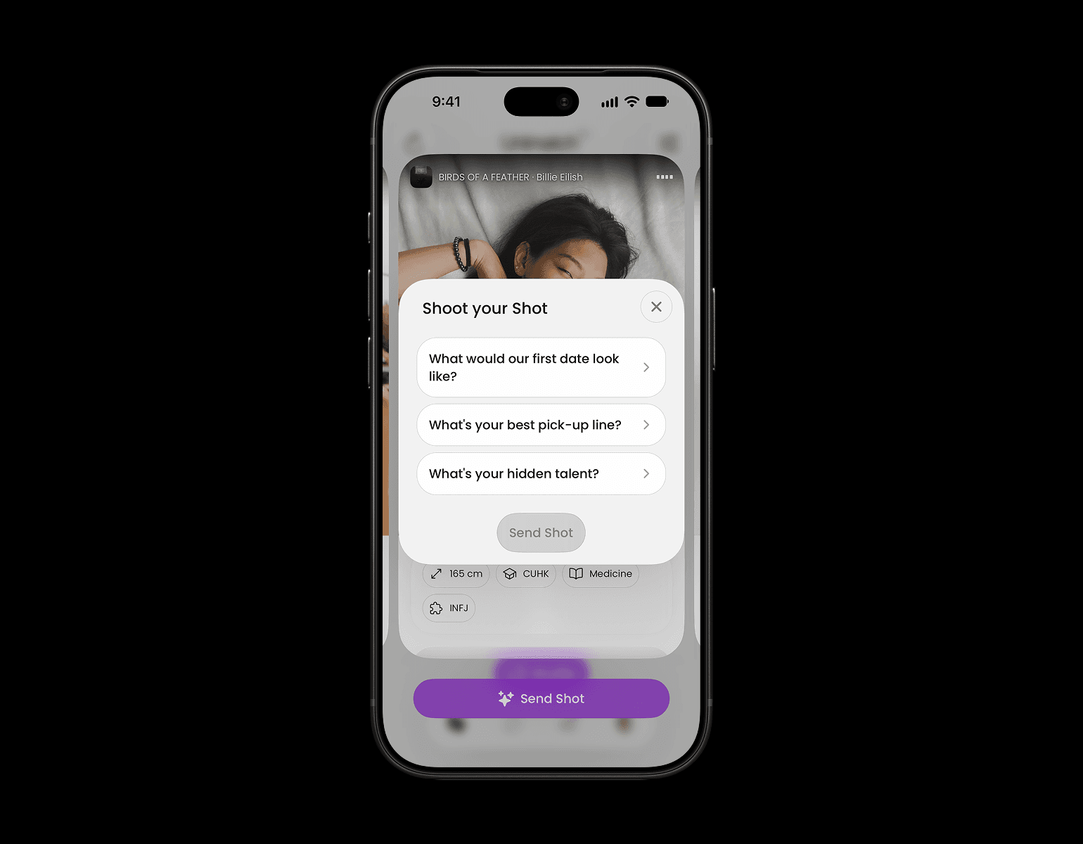 Unimatch Real Connections interface
