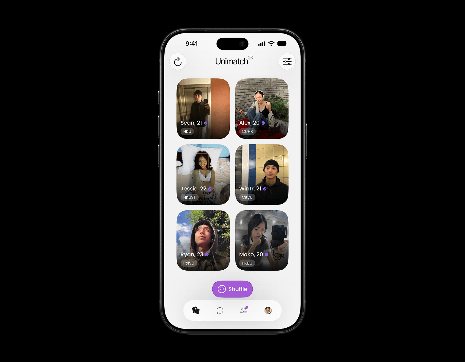 Unimatch Discovery interface